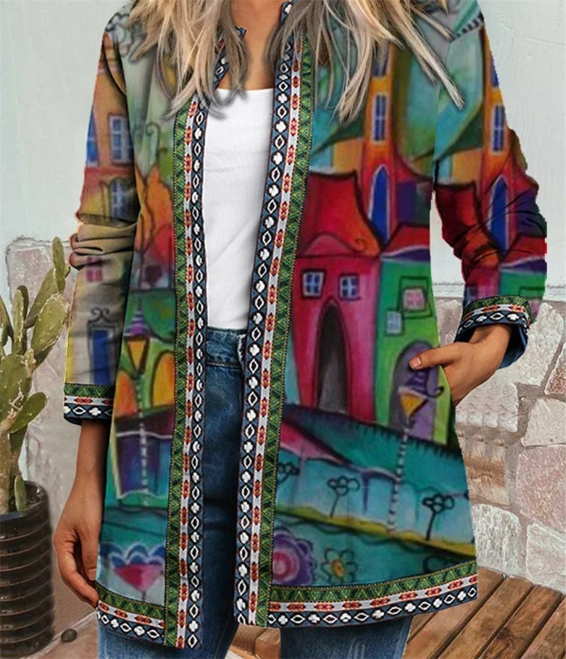 Drune | Boho Jacke mit Farbenfrohem Muster