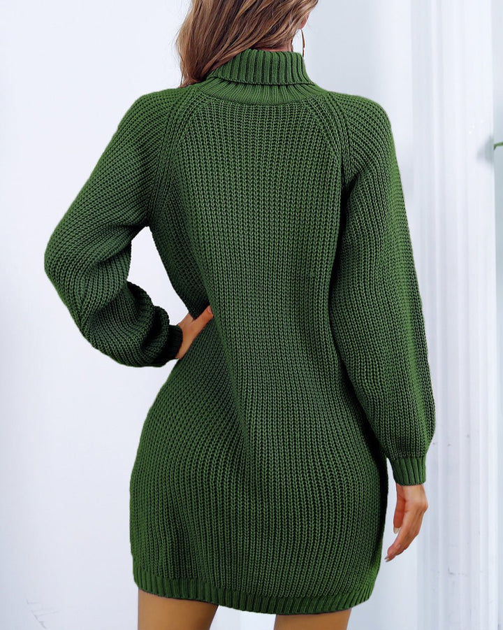 Drune | Schicke Herbst Strickkleid mit Kragen und Knopfverschluss für Frauen
