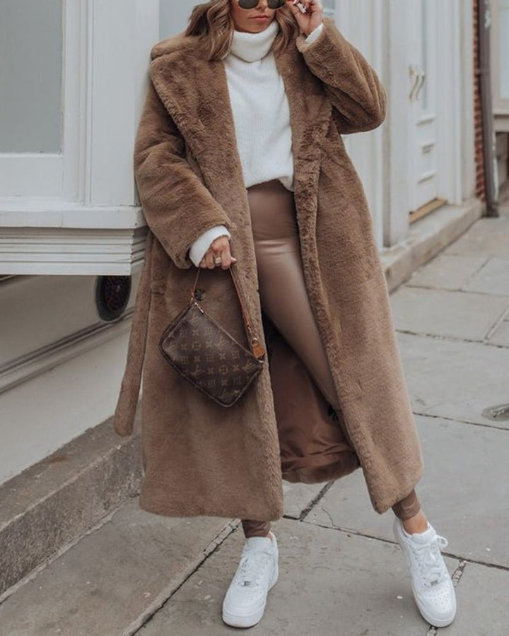 Drune | Übergroßer Kunstpelzmantel - Ultra-weiche Wärme - Langschnitt Design - Winter Glam