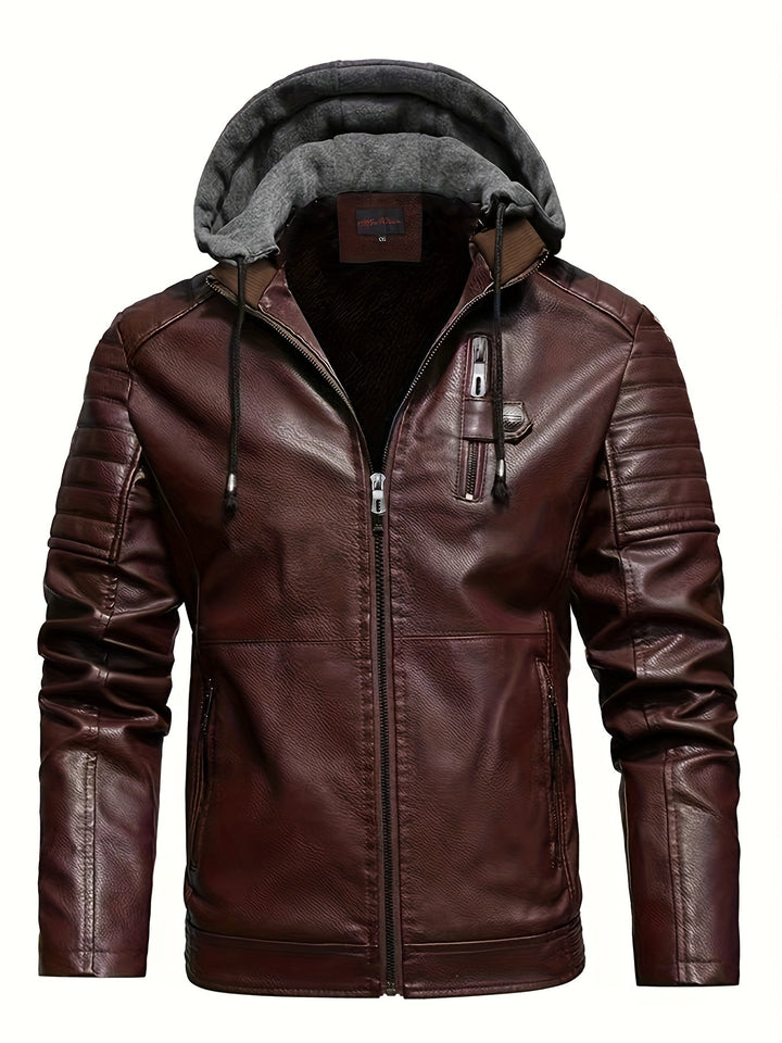 Drune | Modische Winddichte Lederjacke