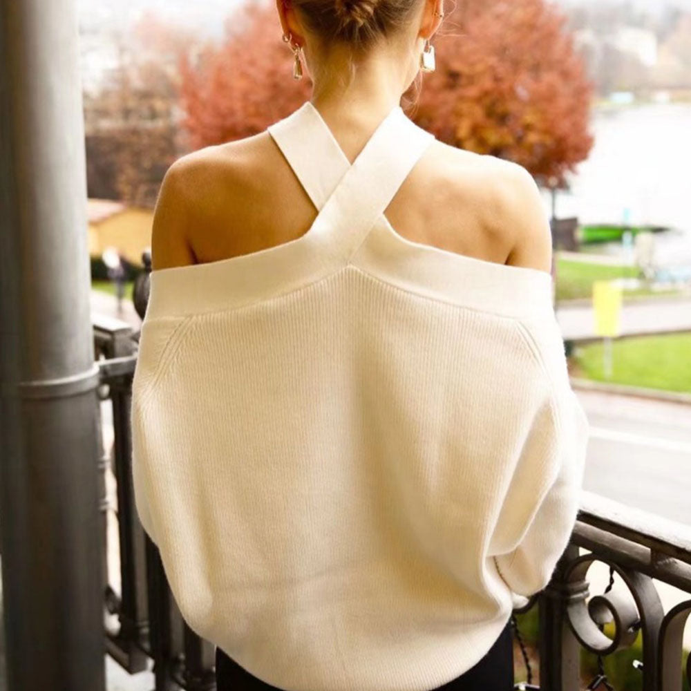 Drune | Off-shoulder Pullover Weicher Strick Trendy und Elegant