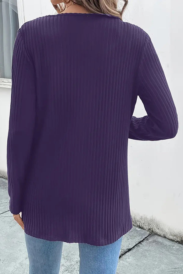 Drune | Strickcardigan mit Blumenrand und langen Ärmeln