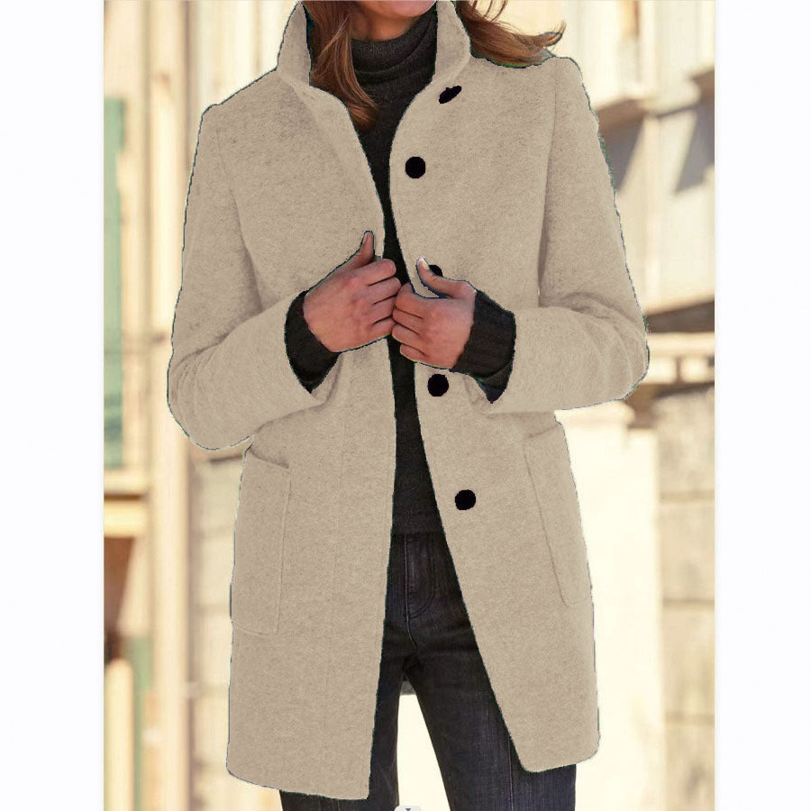 Drune | Warmer & winddichter Mantel mit Stehkragen für Damen