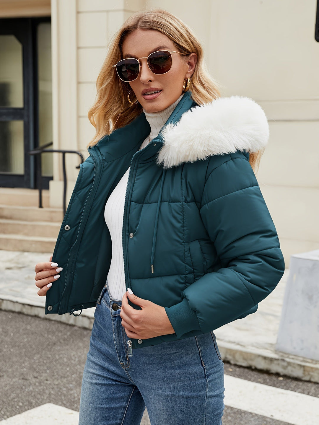 Drune | Elegante und warme schwarze Pufferjacke für den Winter