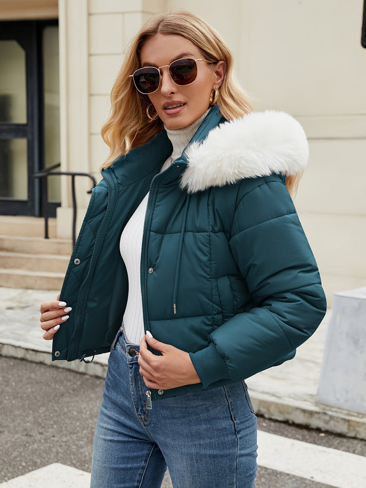 Drune | Elegante und warme schwarze Pufferjacke für den Winter