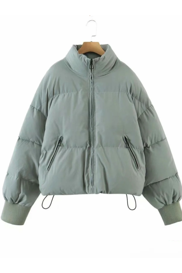 Drune | Kragen Reißverschluss Tasche Dick Warm Baumwolljacke