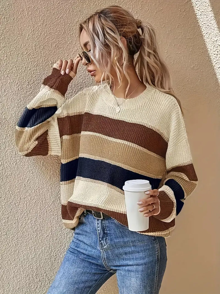 Drune | Farbblock Rundhalsausschnitt Pullover