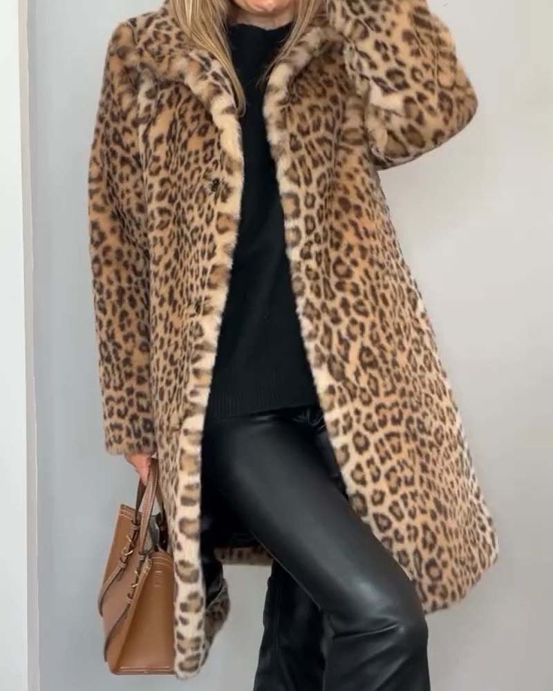 Drune | Leopard Lange Weiche Jacke