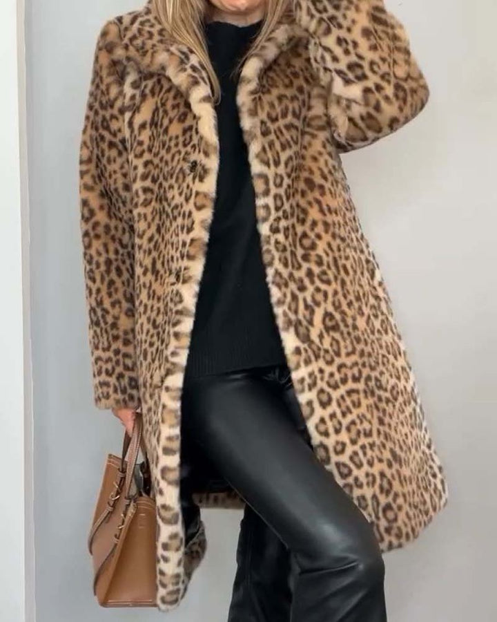 Drune | Leopard Lange Weiche Jacke
