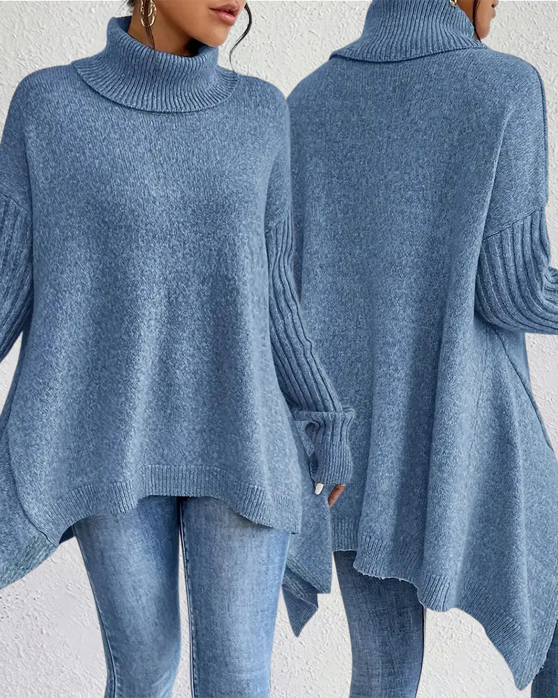 Drune | Pullover mit Hohem Kragen und Asymmetrischem Schnitt