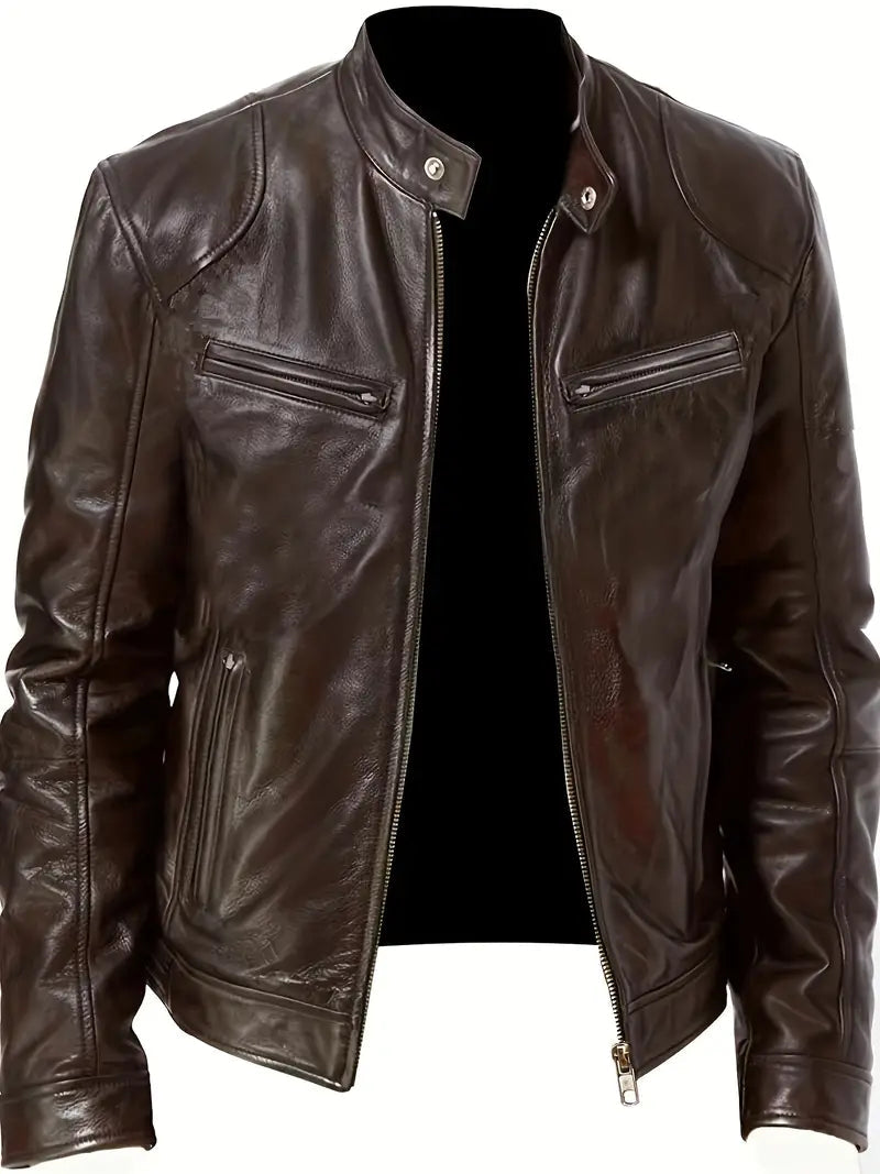 Drune |  Lederjacke mit Taschen für Herren - Chic und Perfekt für den Alltag