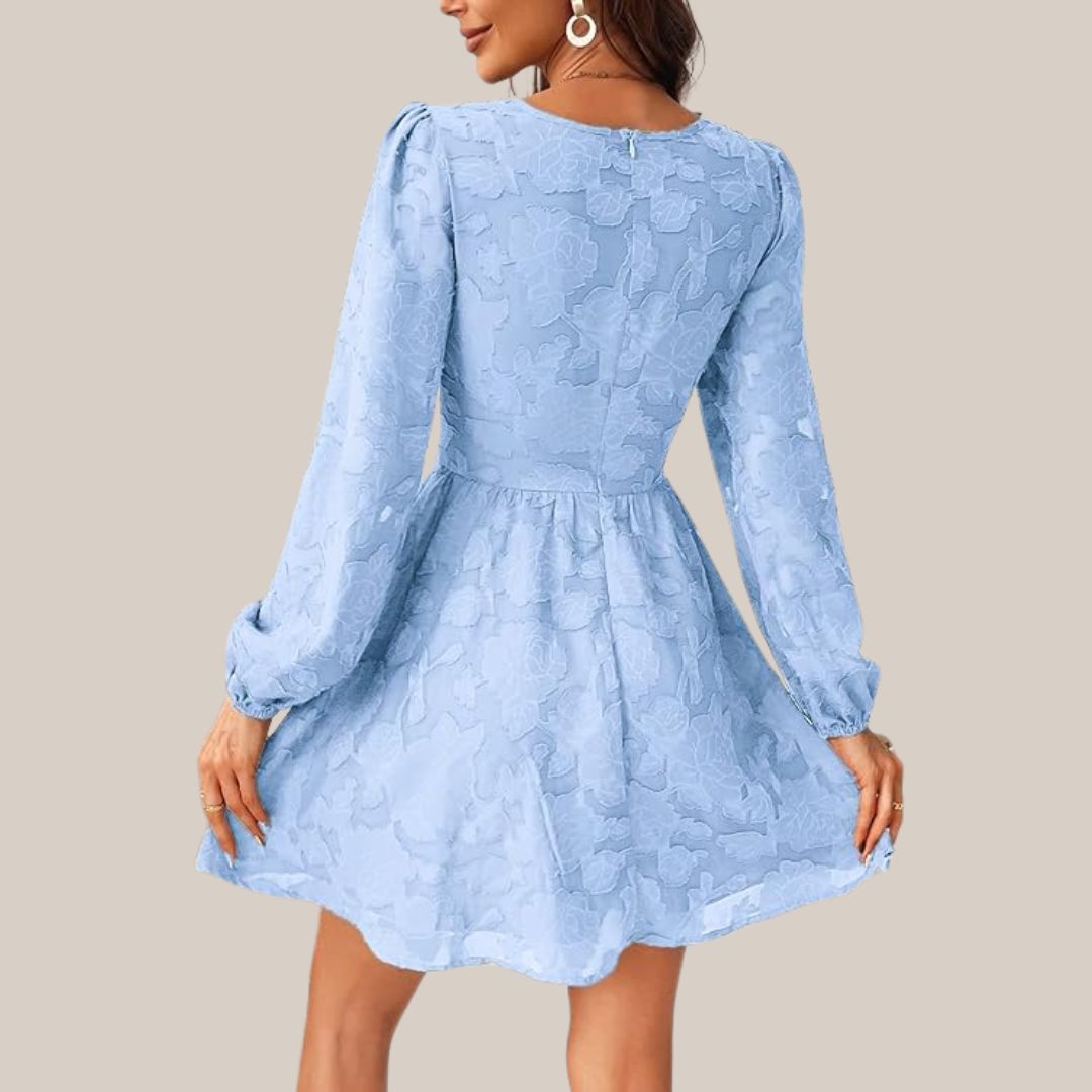 Drune | Schickes Langarmkleid mit tiefem V-Ausschnitt