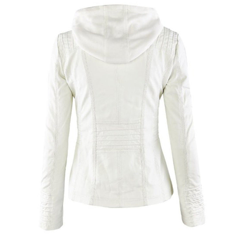 Drune | Damen Lederjacke Mit Kapuze