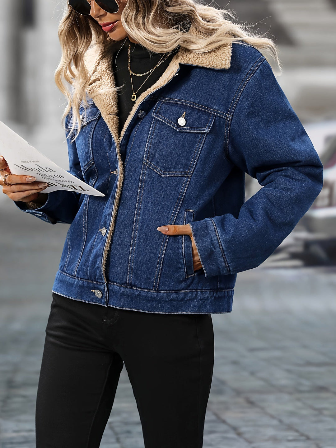 Drune | Denimjacke mit Sherpa-futter Baumwolle/polyester Winterbereit und Modern