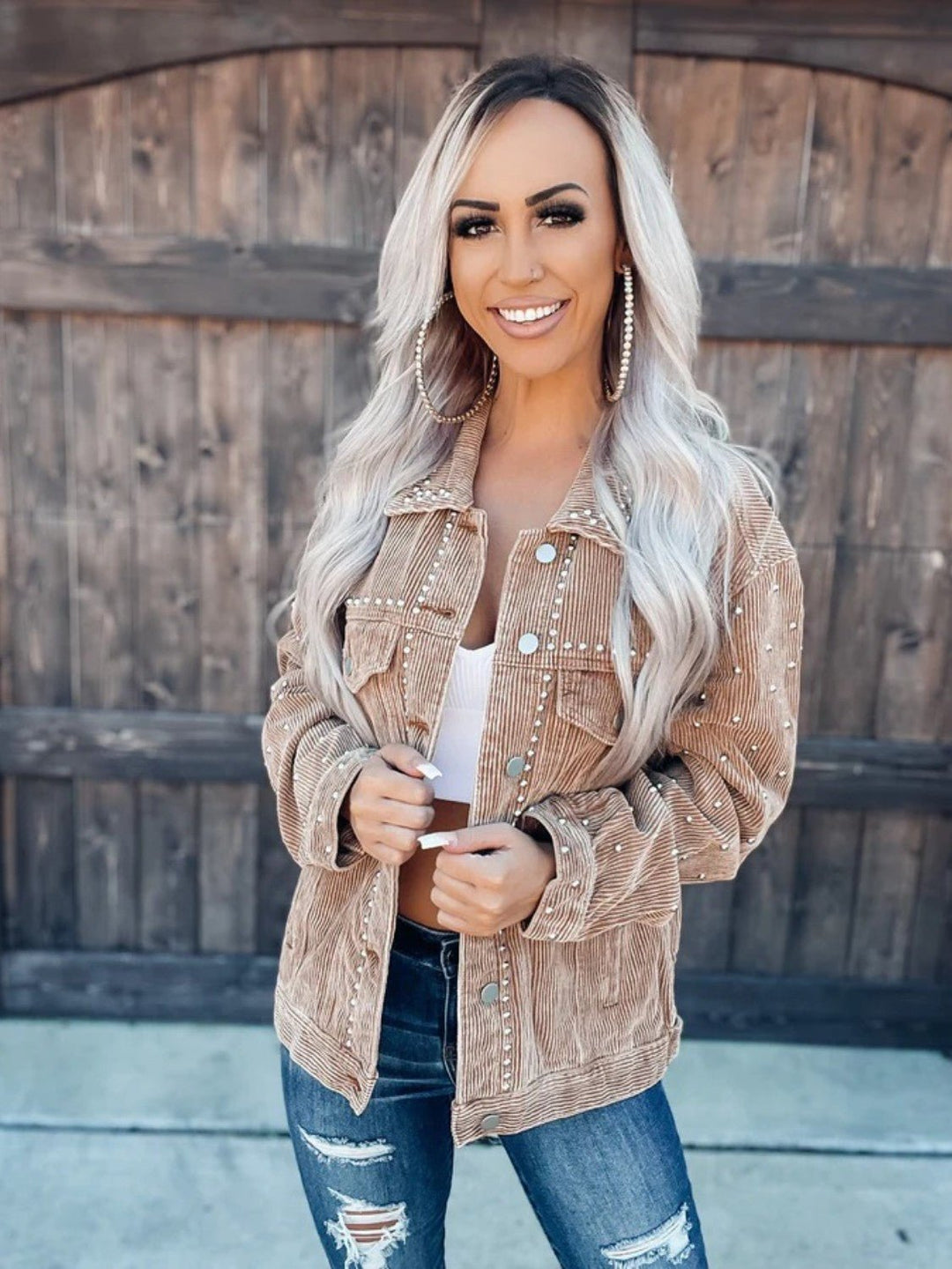 Drune | Cordjacke - Trendy Oversized Fit - Strukturierter Baumwollmix - Statement-Schicht