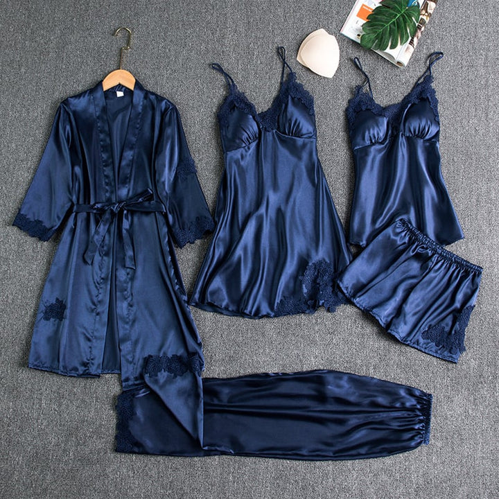Drune | Luxuriöses Satin Nachtkleid Set