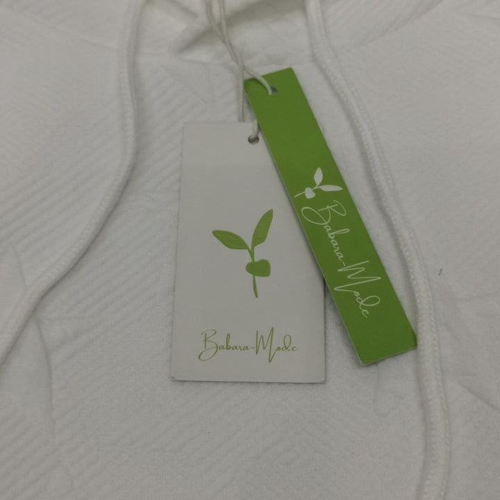 Drune | Einfarbiges weißes Sweatshirt mit langen Ärmeln