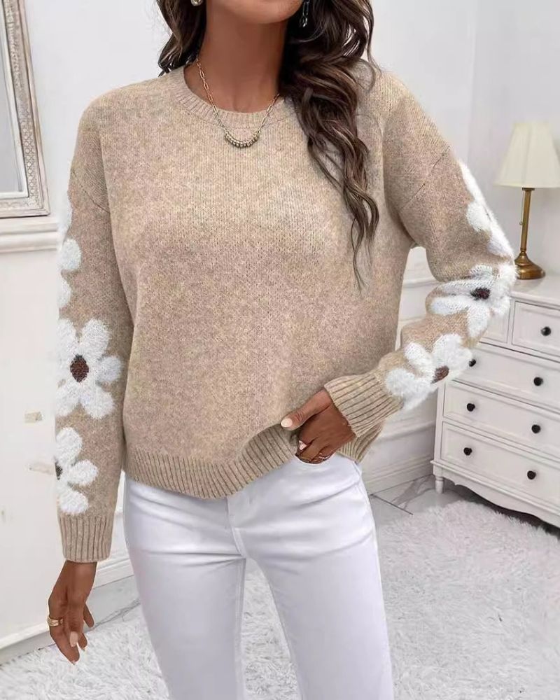 Drune | Strickpullover mit Floralem Muster