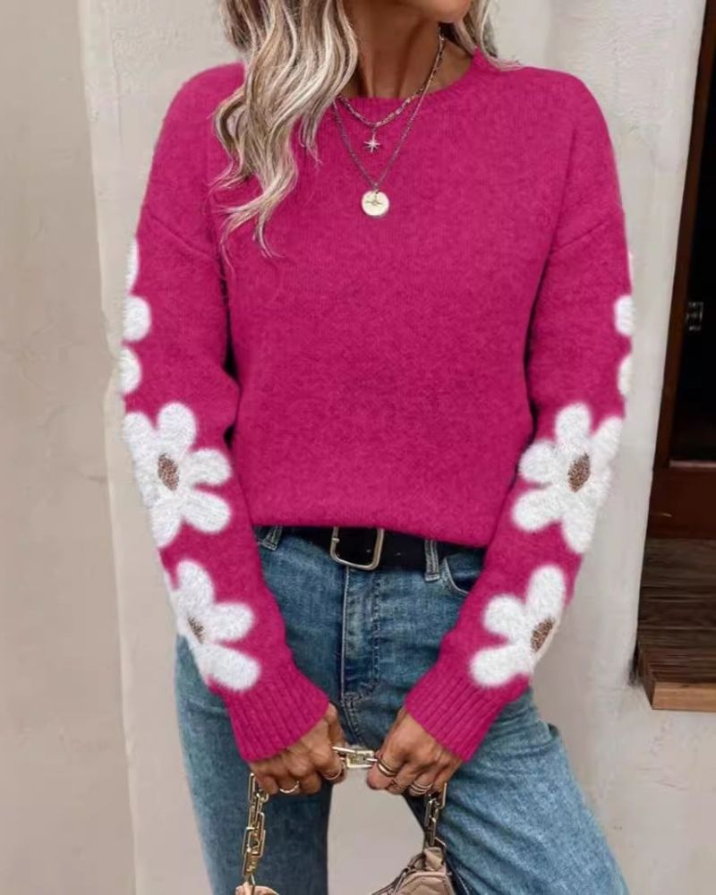 Drune | Strickpullover mit Floralem Muster