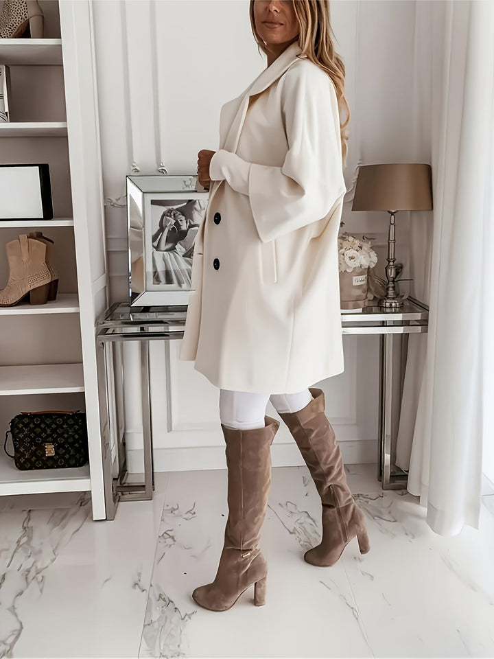 Drune | Eleganter Mantel mit Großen Knöpfen Polyester Klassisch und Schick