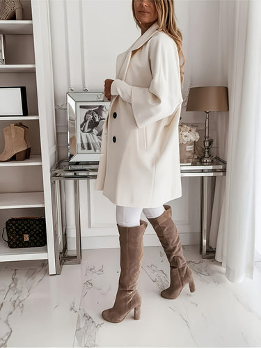 Drune | Eleganter Mantel mit Großen Knöpfen Polyester Klassisch und Schick