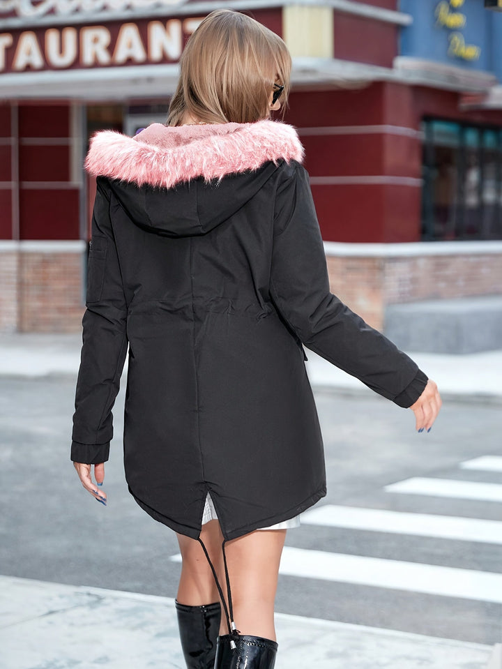 Drune | Fleece-Parka-Winterjacke mit Kunstfell für Damen - Perfekt für Outdoor-Aktivitäten