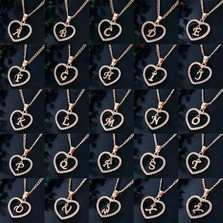 Drune | Buchstaben Zirkon Liebe Kette Schmuck Anhänger