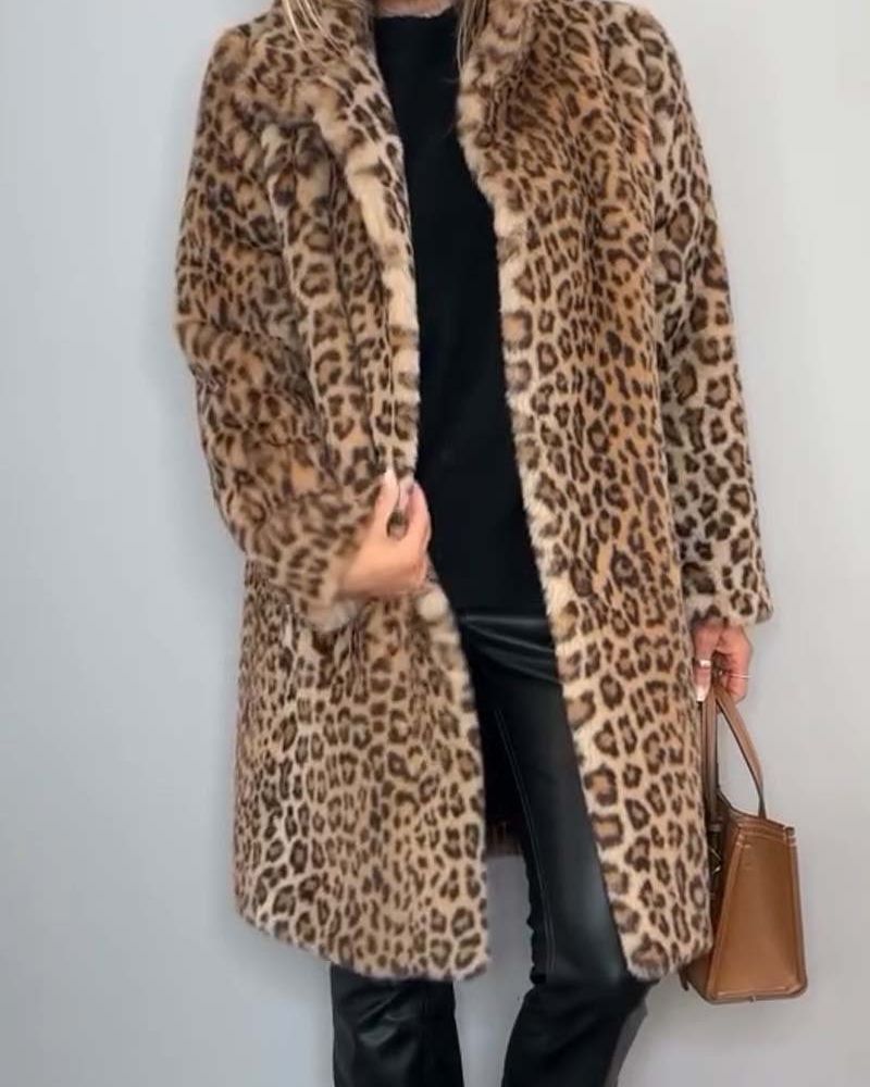 Drune | Leopard Lange Weiche Jacke