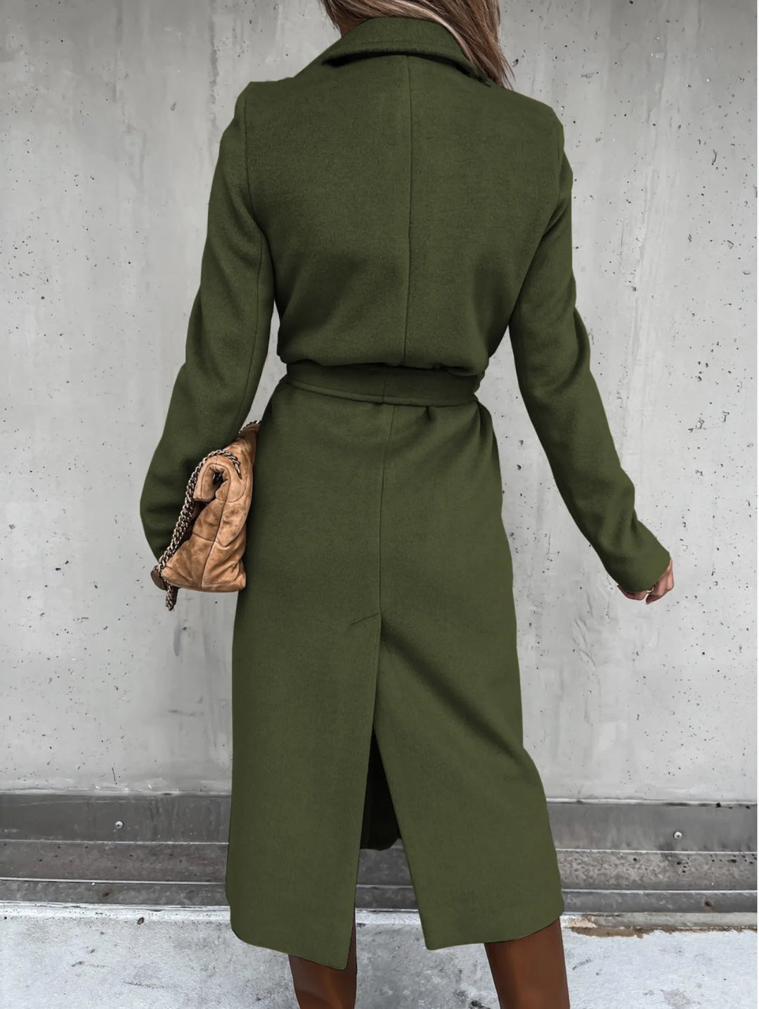 Drune | Stilvolle Wollmischung Damenjacke mit Gürtel