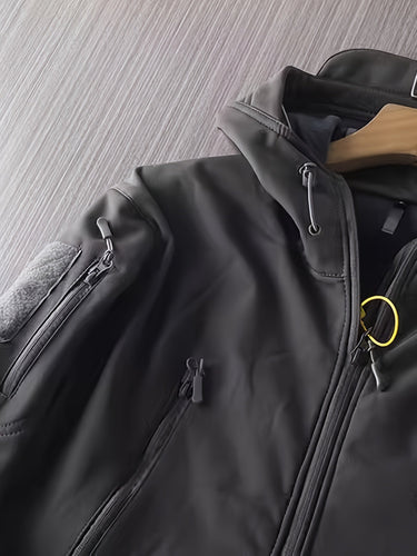 Drune | Softshell Jacke - Winddichte Tactical Outdoor Jacke mit Kapuze & Reißverschlusstaschen