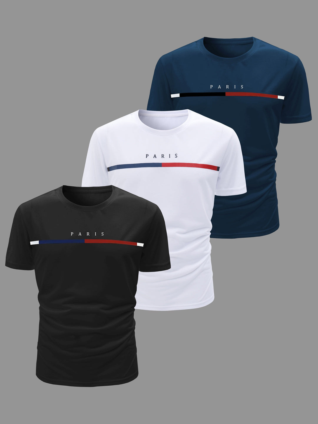 Drune | 3 Pack Herren Lässig Kurzarm T-shirts