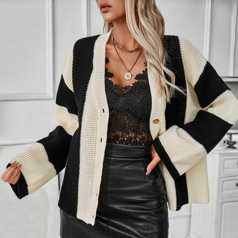 Drune | Gestreifter Strick Strickjacke