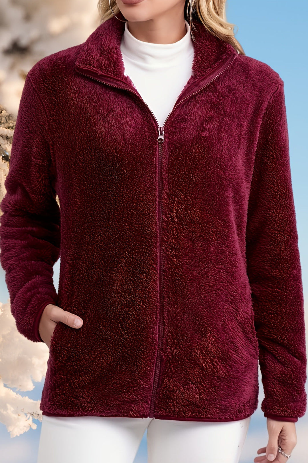 Drune | Fuzzy Reißverschlussjacke