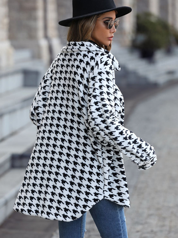 Drune | Longline-Mantel - Klassisches Muster - Weicher Polyester-Mix - Elegante Oberbekleidung