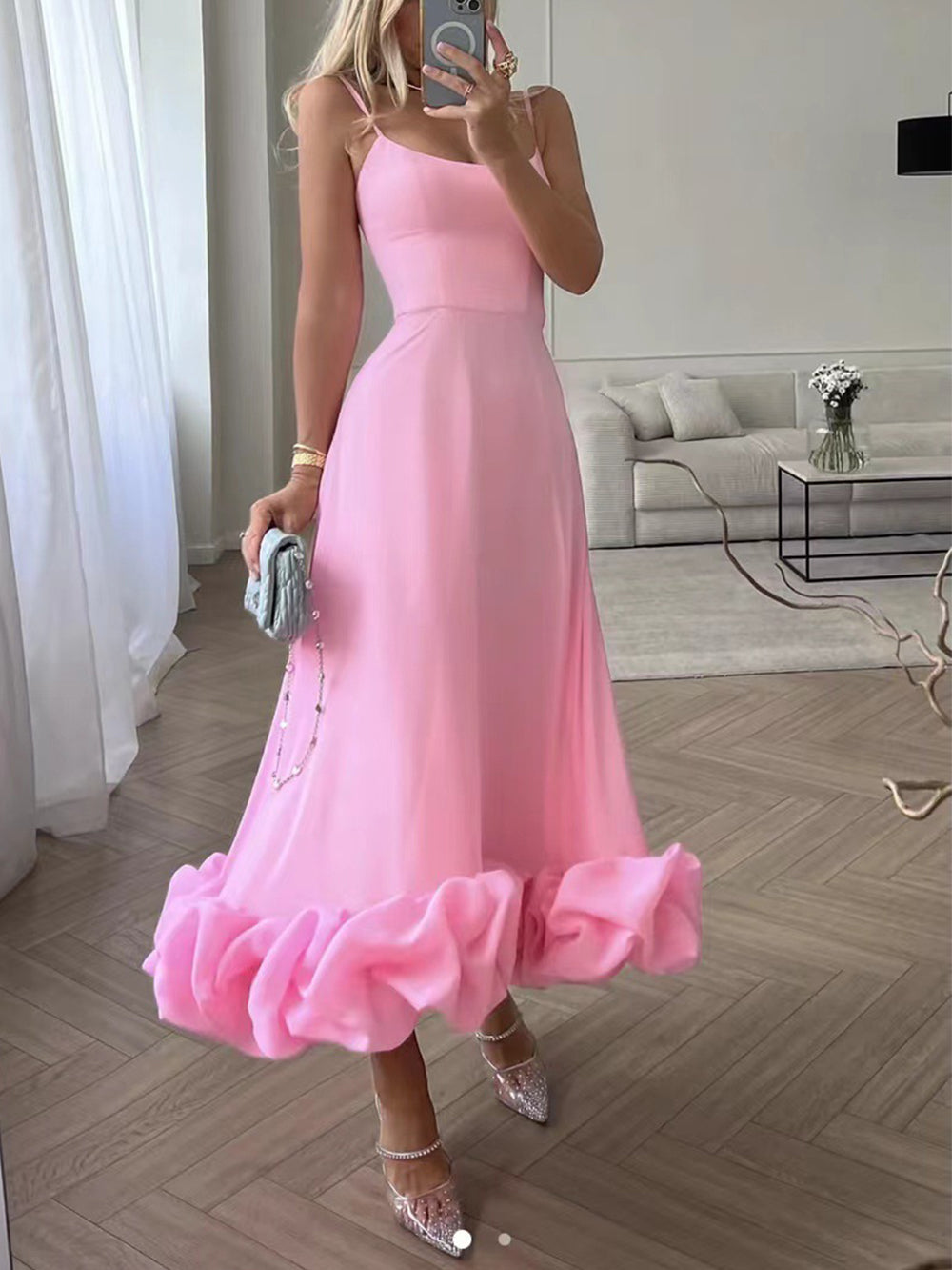 Drune | Elegantes Maxikleid mit gerüschtem Saum für Damen