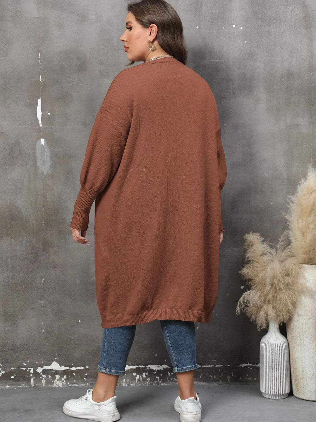 Drune | Plus Size Langarm Taschen Cardigan