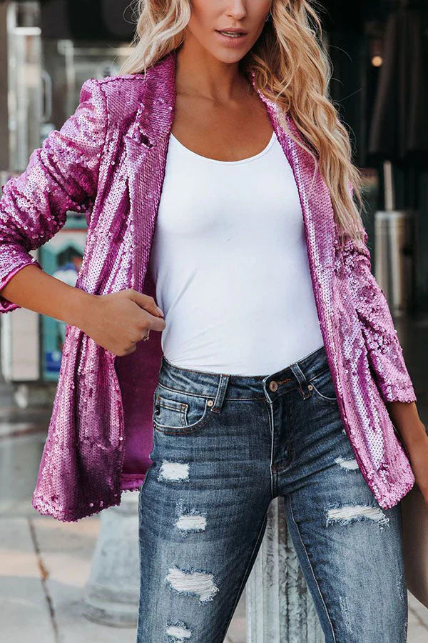 Drune | Blazer mit Revers und Pailletten