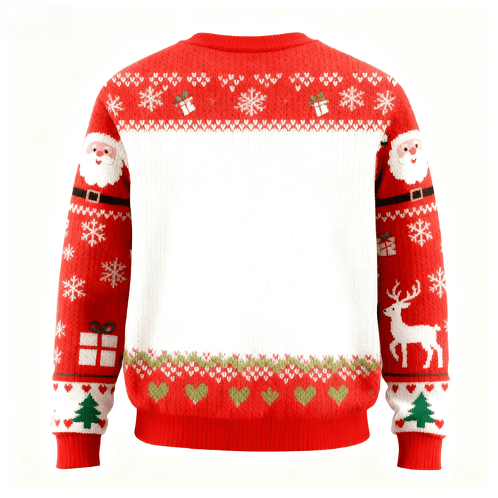 Drune | Santa & Jesus Muster hässlicher Pullover - Unisex Weihnachtsfeier-Essential