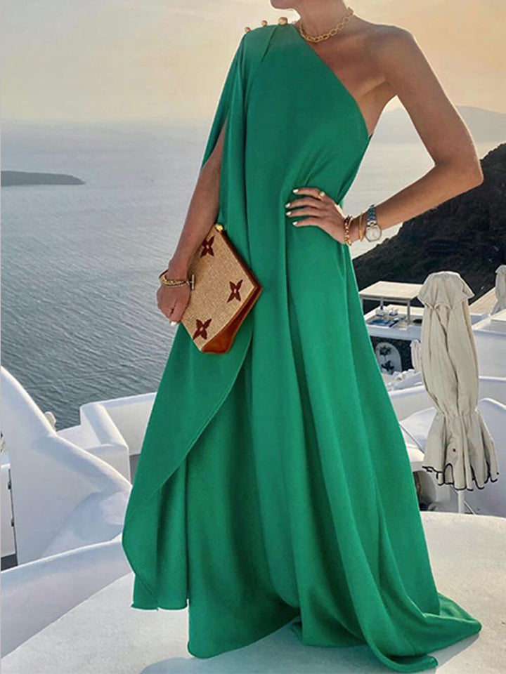 Drune | Schulter Drapiertes Maxikleid für Frauen