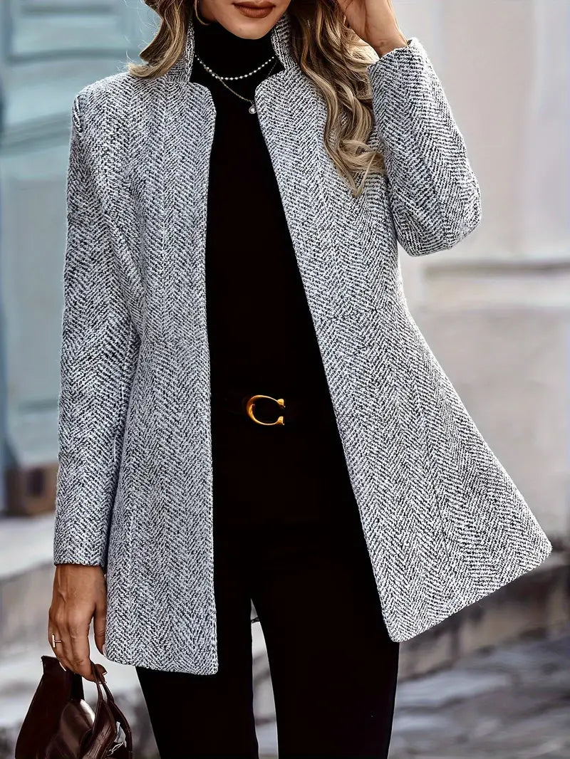 Drune | Stilvoller Damenmantel Im Tweed Look