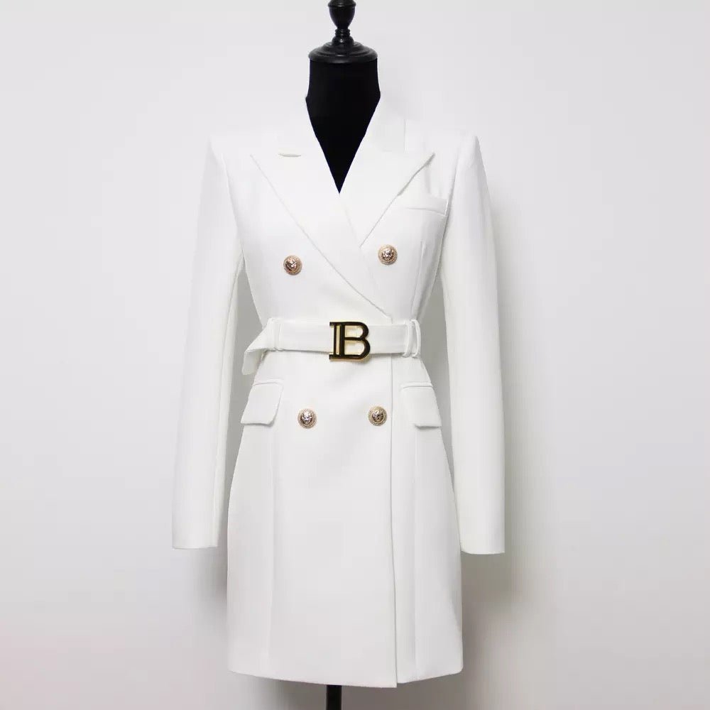 Drune | Doppelreiher Blazer Kleid - Goldene Knopfakzente - Maßgeschneiderte Eleganz - Vielseitiger Stil