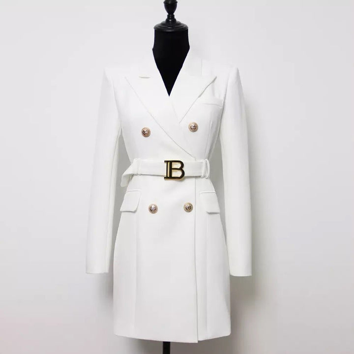 Drune | Doppelreiher Blazer Kleid - Goldene Knopfakzente - Maßgeschneiderte Eleganz - Vielseitiger Stil