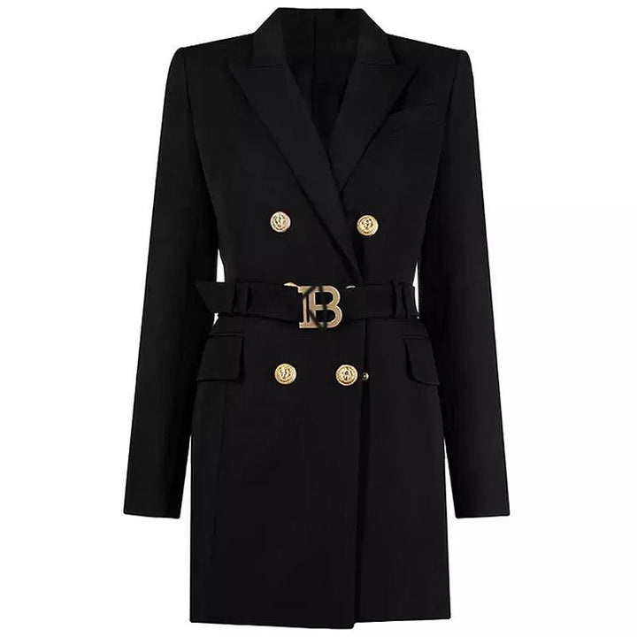 Drune | Doppelreiher Blazer Kleid - Goldene Knopfakzente - Maßgeschneiderte Eleganz - Vielseitiger Stil