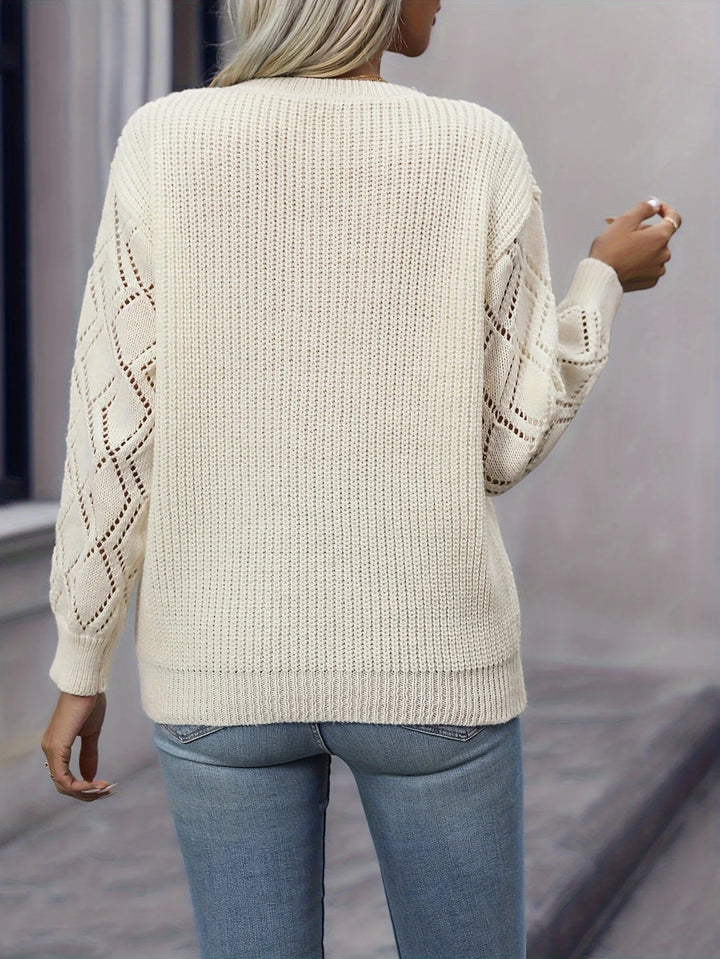 Drune | Elfenbein Strickpullover