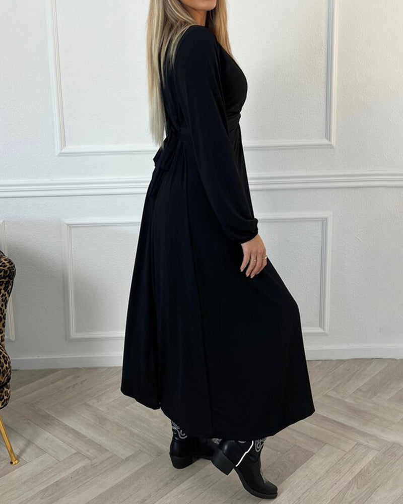 Drune | Einfarbiges Kleid mit Langen Ärmeln