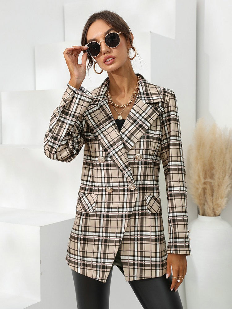 Drune | Beiger Karierter Blazer
