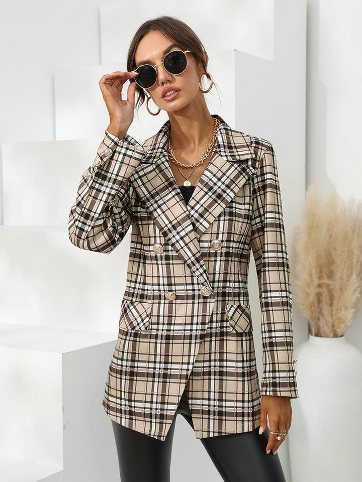 Drune | Beiger Karierter Blazer