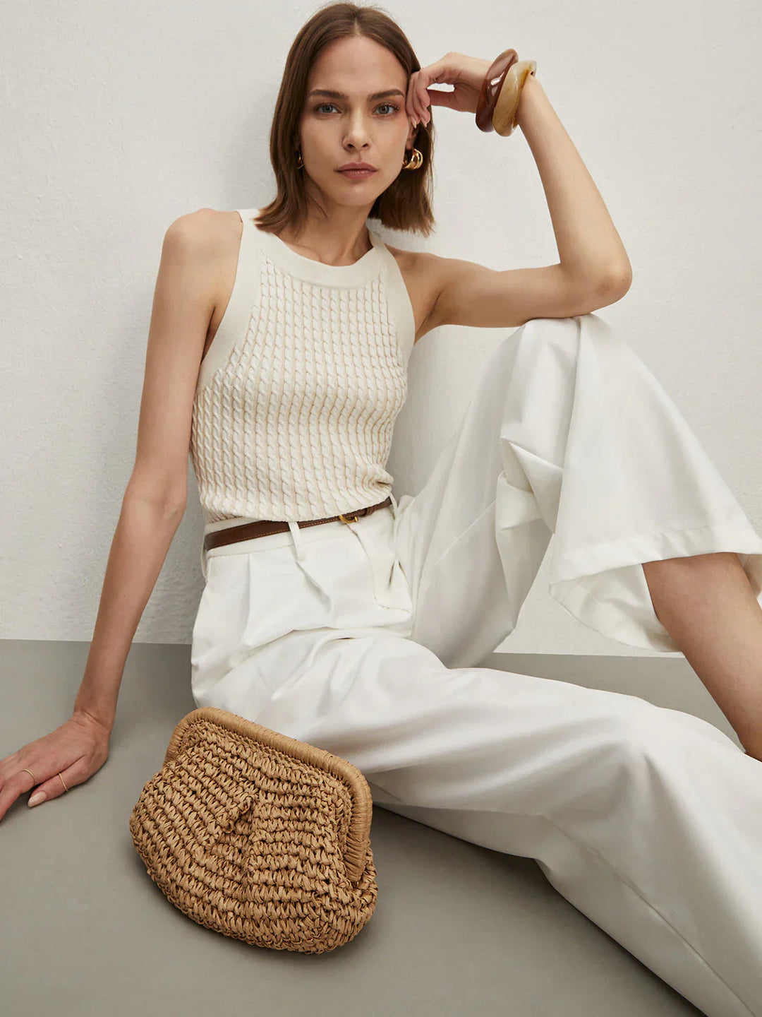 Drune | Ärmelloses Stricktop Strukturiertes Design Elegant und Zeitlos