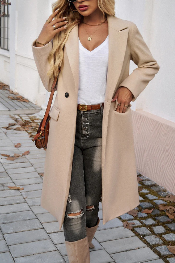 Drune | Damen Eleganter Maßgeschneiderter Langer Wintermantel