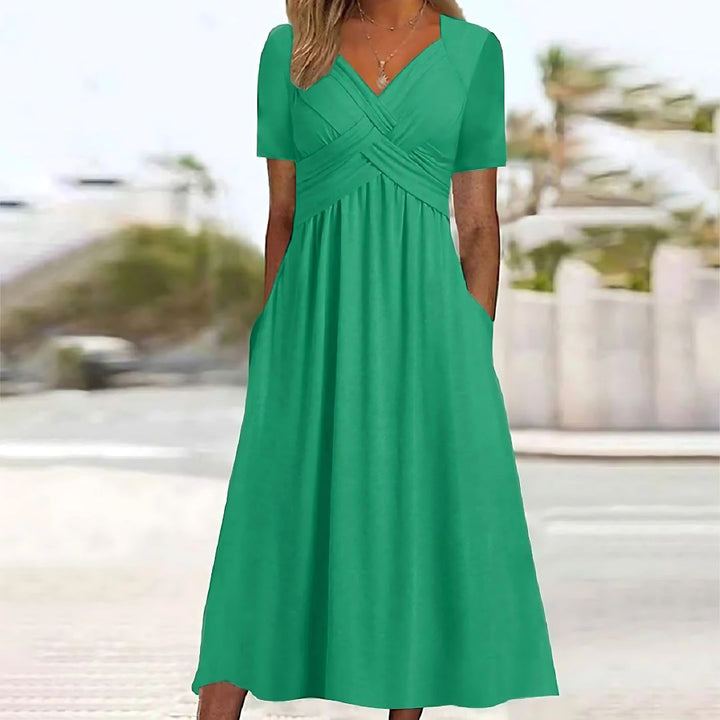 Drune | Elegantes Midikleid Mit V-ausschnitt